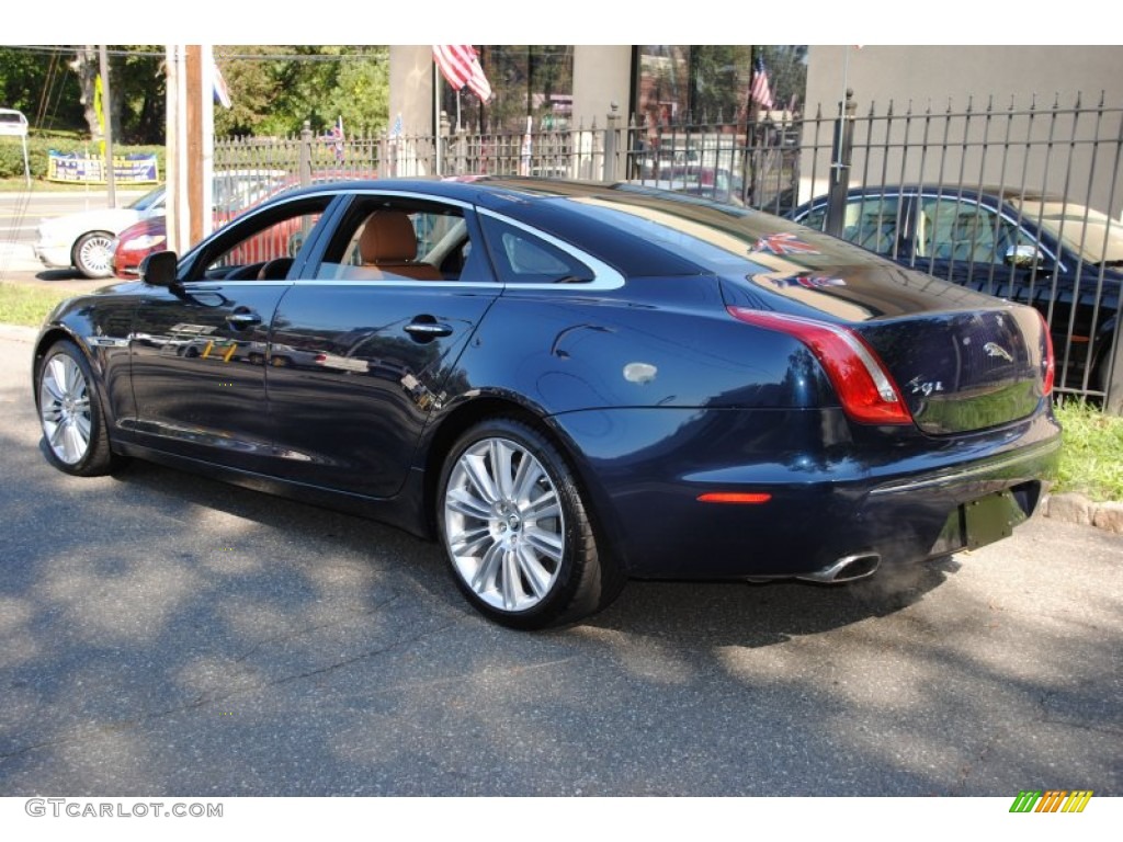 2011 XJ XJL Supercharged - Indigo Metallic / London Tan/Navy Blue photo #4