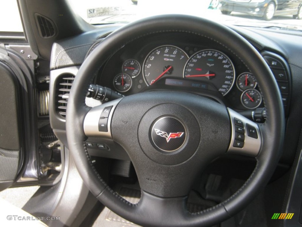 2009 Chevrolet Corvette Z06 Ebony Steering Wheel Photo #54983929