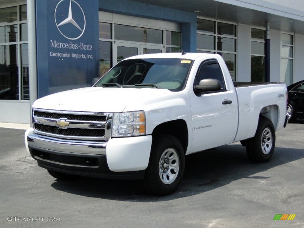 2007 Silverado 1500 LS Regular Cab 4x4 - Summit White / Dark Titanium Gray photo #1