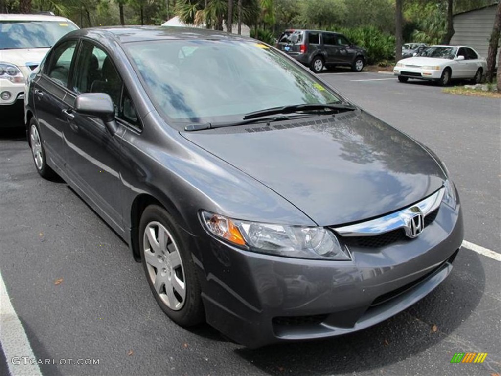 2011 Civic LX Sedan - Polished Metal Metallic / Gray photo #1