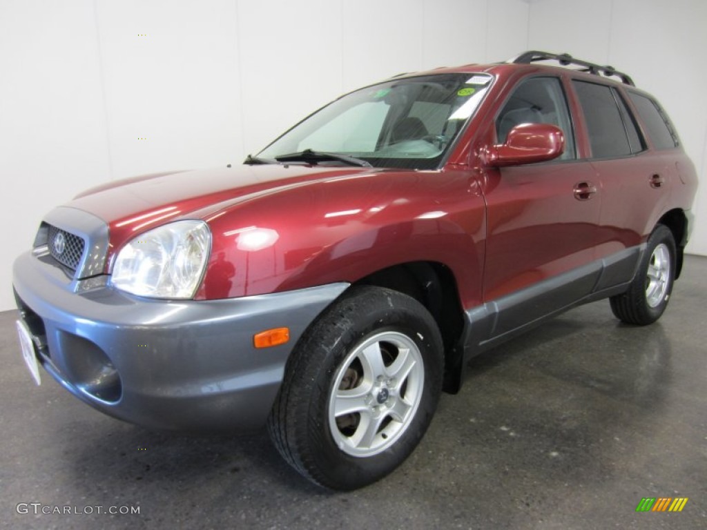 2002 Santa Fe GLS AWD - Merlot / Gray photo #1