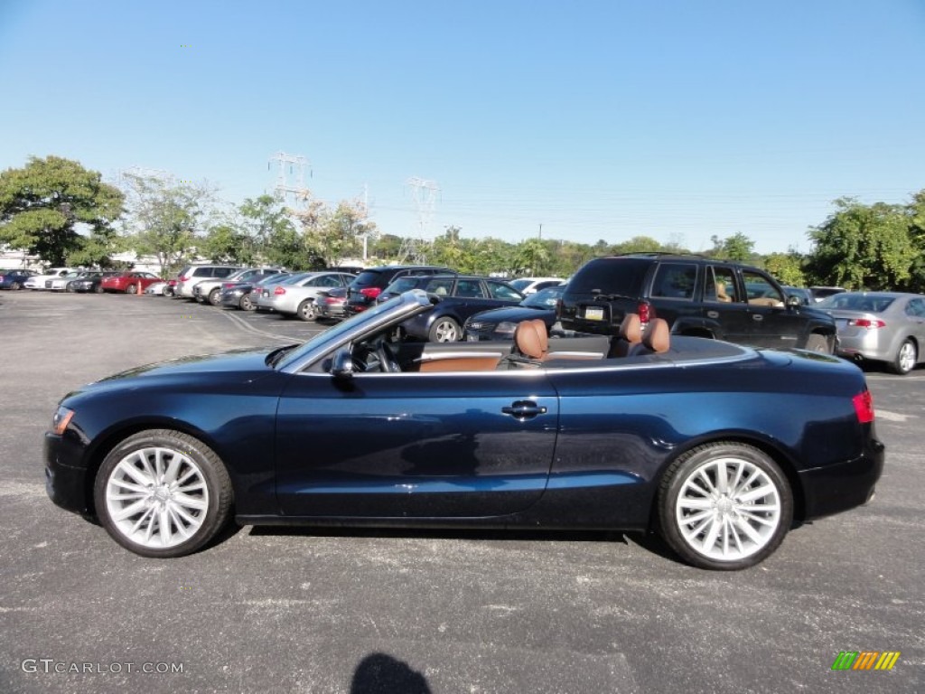 Deep Sea Blue Pearl Effect 2010 Audi A5 2.0T quattro Cabriolet Exterior Photo #54993079