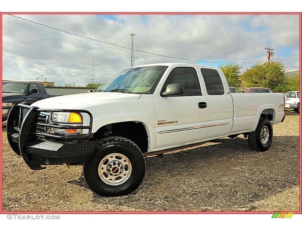 2006 Sierra 2500HD SLE Extended Cab 4x4 - Summit White / Neutral photo #1