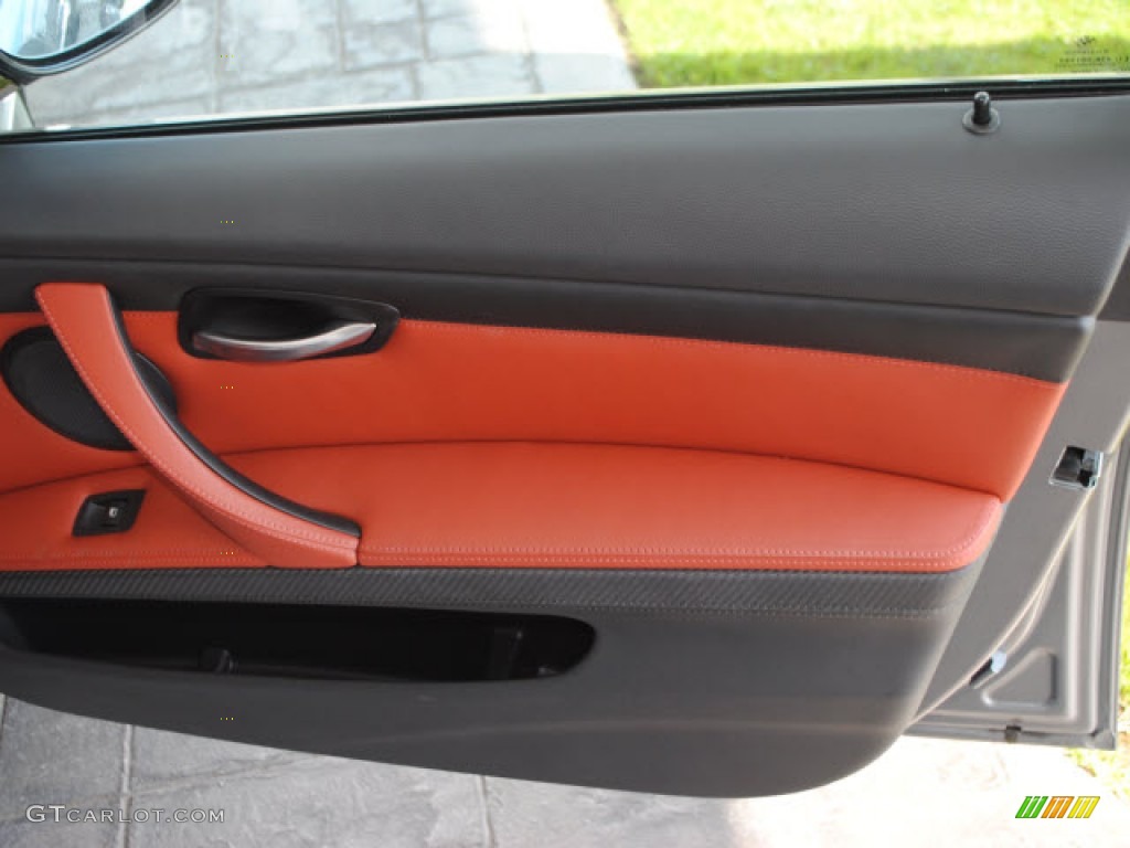 2011 BMW M3 Sedan Fox Red Novillo Leather Door Panel Photo #54998326