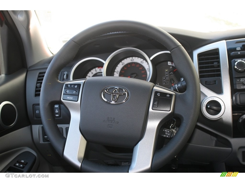 2012 Toyota Tacoma V6 TRD Double Cab 4x4 Graphite Steering Wheel Photo #55002802