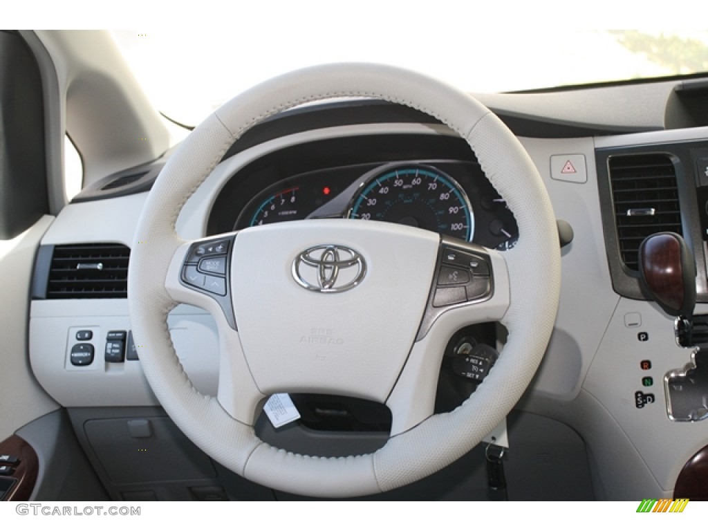 2012 Toyota Sienna XLE AWD Light Gray Steering Wheel Photo #55003193
