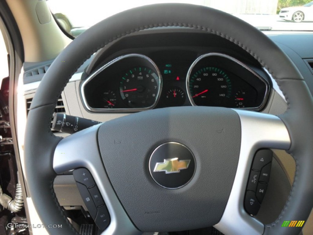 2012 Chevrolet Traverse LT Cashmere/Dark Gray Steering Wheel Photo #55005400