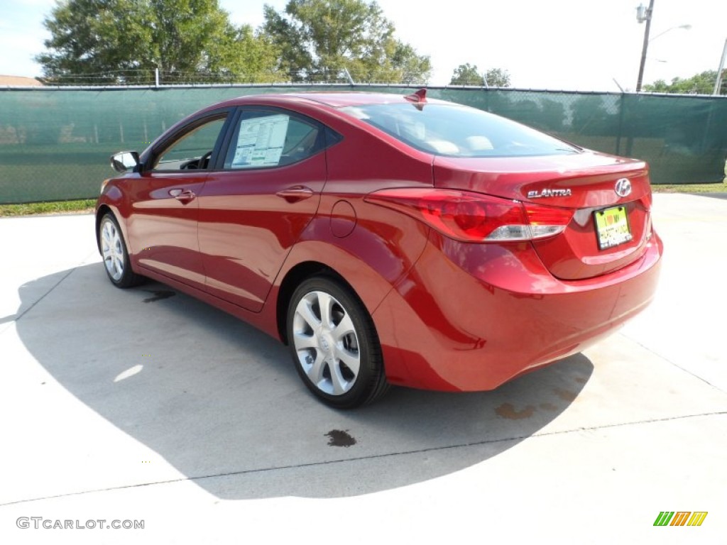 2012 Elantra Limited - Red Allure / Beige photo #5