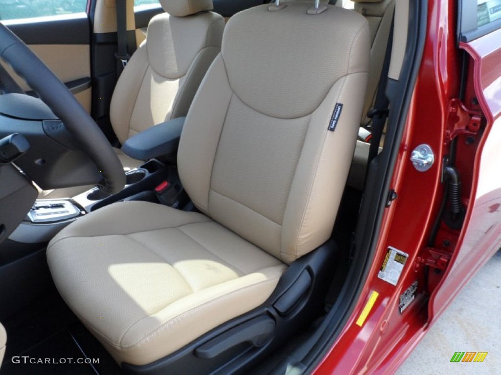 2012 Elantra Limited - Red Allure / Beige photo #24