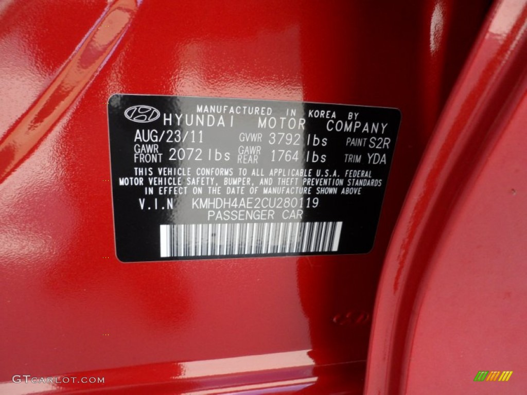 2012 Elantra Limited - Red Allure / Beige photo #35