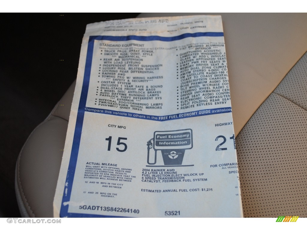 2004 Rainier CXL AWD - Olympic White / Light Cashmere photo #41