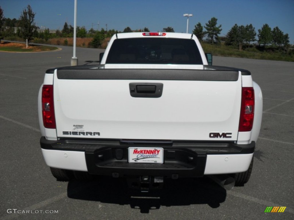 2012 Sierra 3500HD Denali Crew Cab 4x4 Dually - Summit White / Cocoa/Light Cashmere photo #3