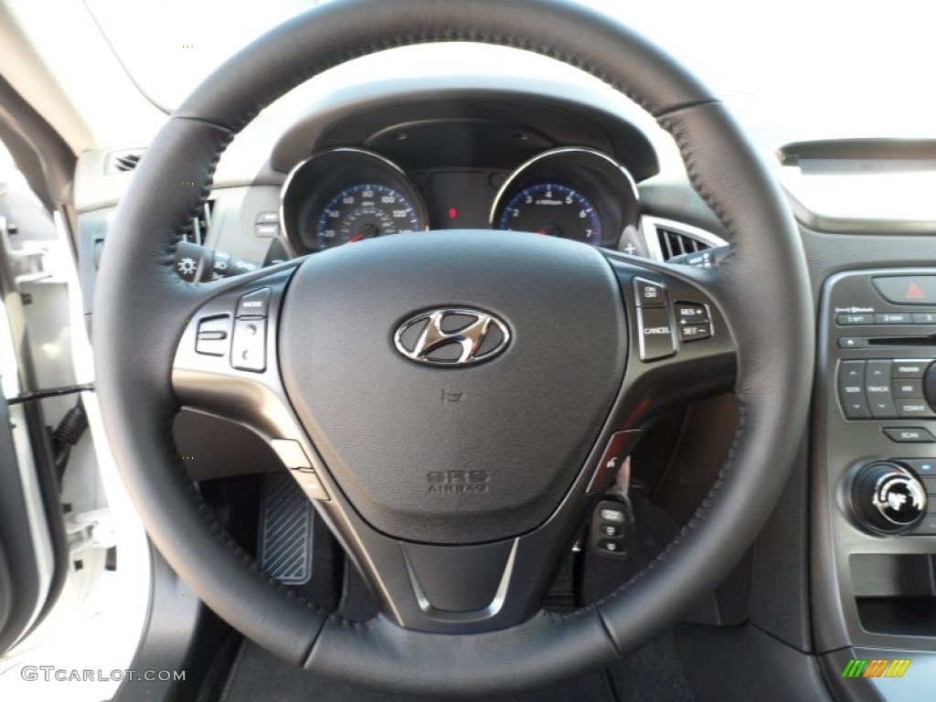 2012 Hyundai Genesis Coupe 2.0T Black Cloth Steering Wheel Photo #55008005