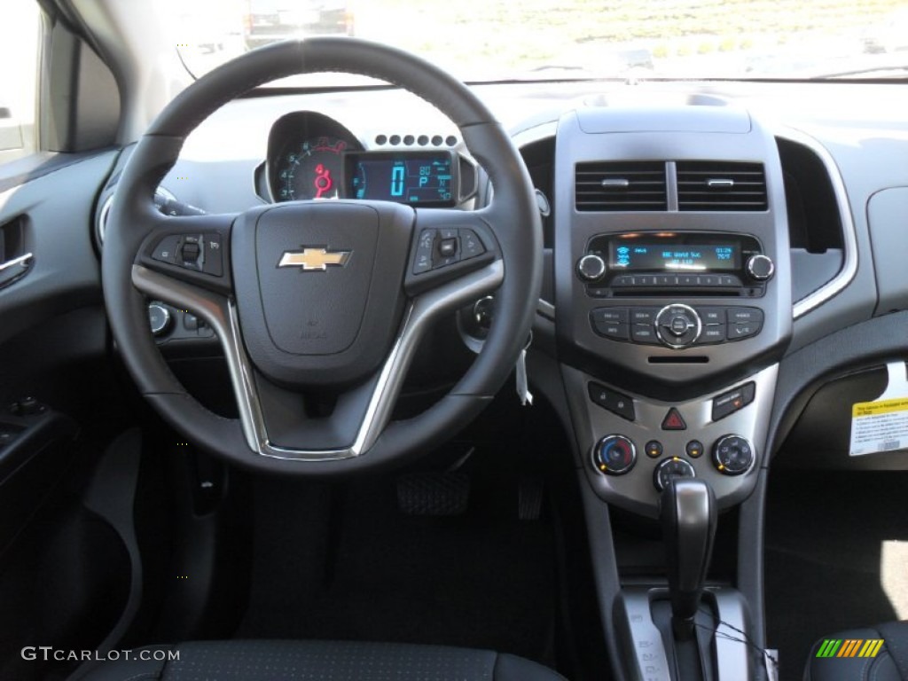 2012 Chevrolet Sonic LTZ Sedan Jet Black/Dark Titanium Dashboard Photo #55008446