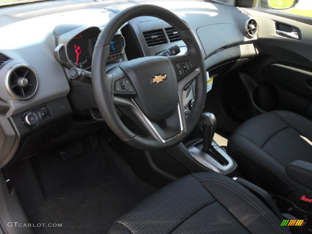 Jet Black/Dark Titanium Interior 2012 Chevrolet Sonic LTZ Sedan Photo #55008533