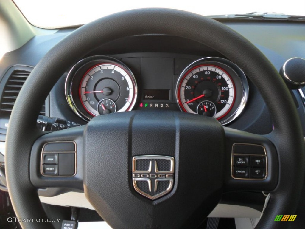 2012 Dodge Grand Caravan SE Black/Light Graystone Steering Wheel Photo #55009562