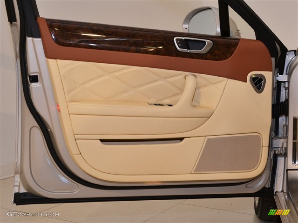 2012 Bentley Continental Flying Spur Speed Magnolia/Saddle Door Panel Photo #55010861
