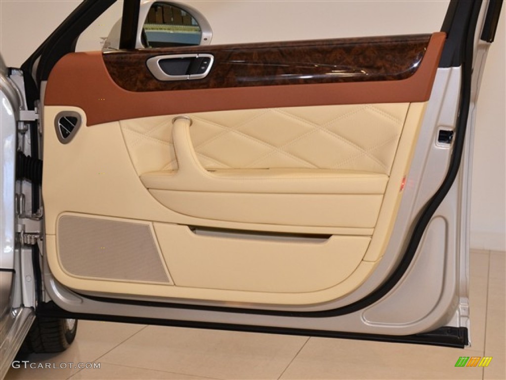 2012 Bentley Continental Flying Spur Speed Magnolia/Saddle Door Panel Photo #55010870