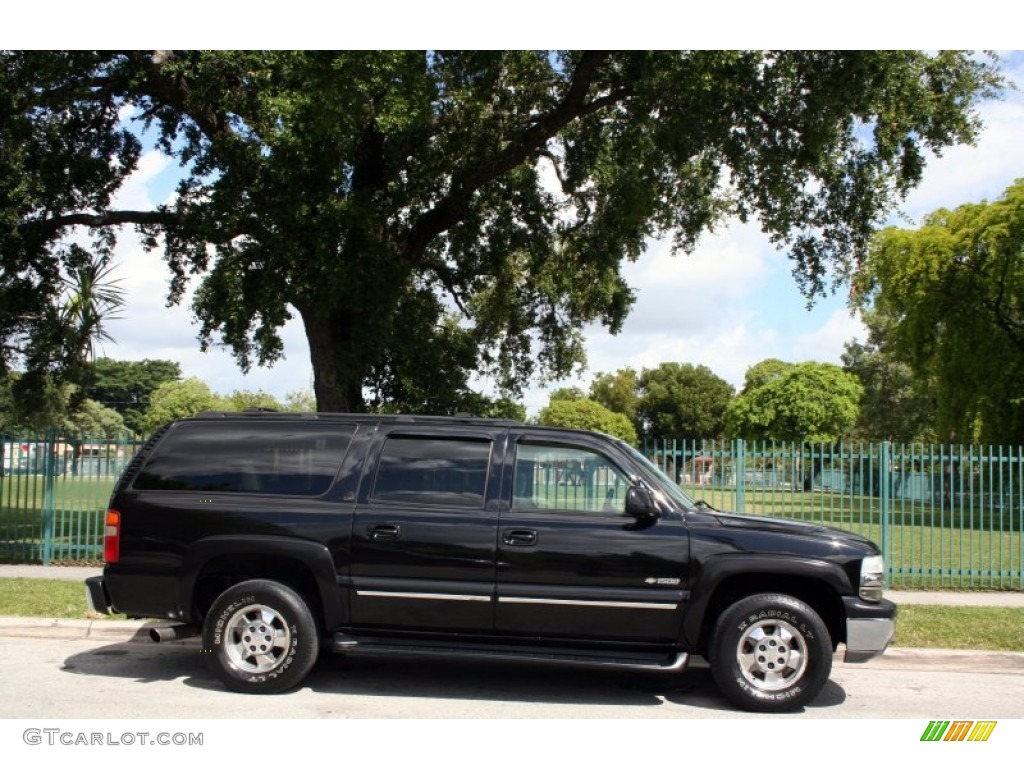 2001 Suburban 1500 LT 4x4 - Onyx Black / Light Gray/Neutral photo #12