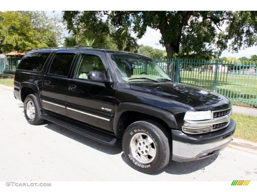 2001 Suburban 1500 LT 4x4 - Onyx Black / Light Gray/Neutral photo #14