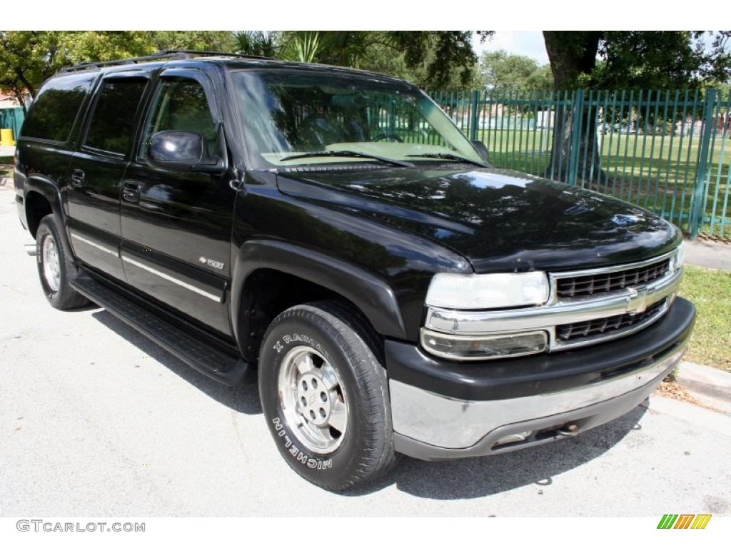 2001 Suburban 1500 LT 4x4 - Onyx Black / Light Gray/Neutral photo #15