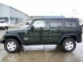 2010 Natural Green Pearl Jeep Wrangler Unlimited Sport 4x4  photo #2