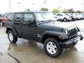 2010 Natural Green Pearl Jeep Wrangler Unlimited Sport 4x4  photo #16
