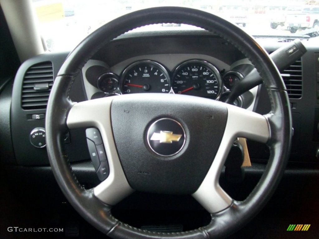 2007 Chevrolet Silverado 2500HD LT Crew Cab 4x4 Ebony Steering Wheel Photo #55015523