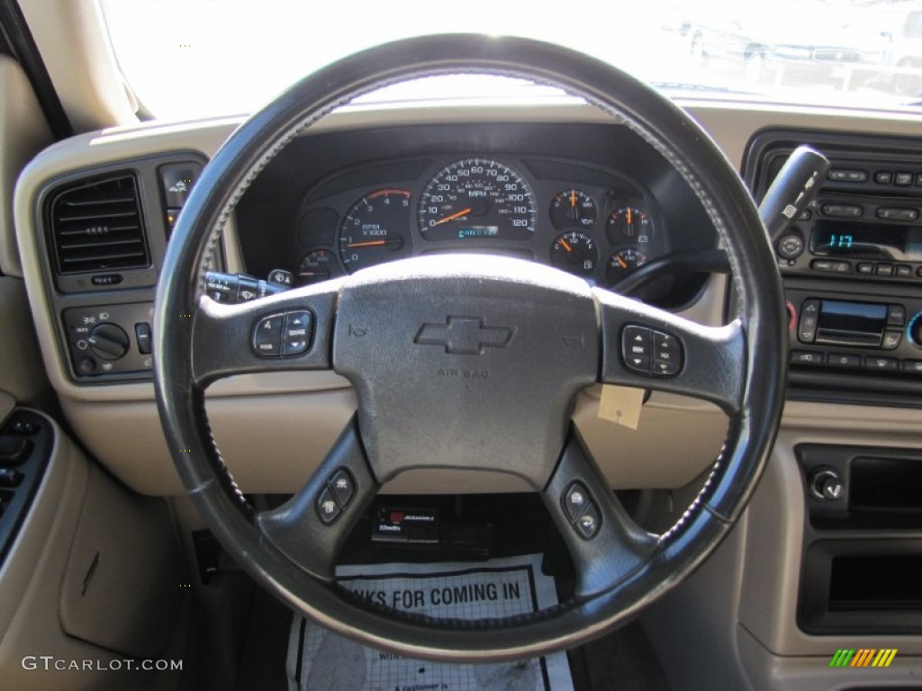 2003 Chevrolet Silverado 2500HD LT Crew Cab 4x4 Tan Steering Wheel Photo #55016741