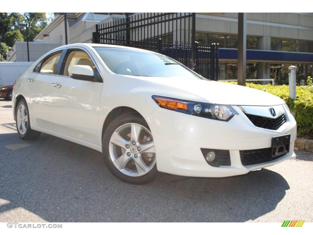2010 TSX Sedan - Premium White Pearl / Parchment photo #1