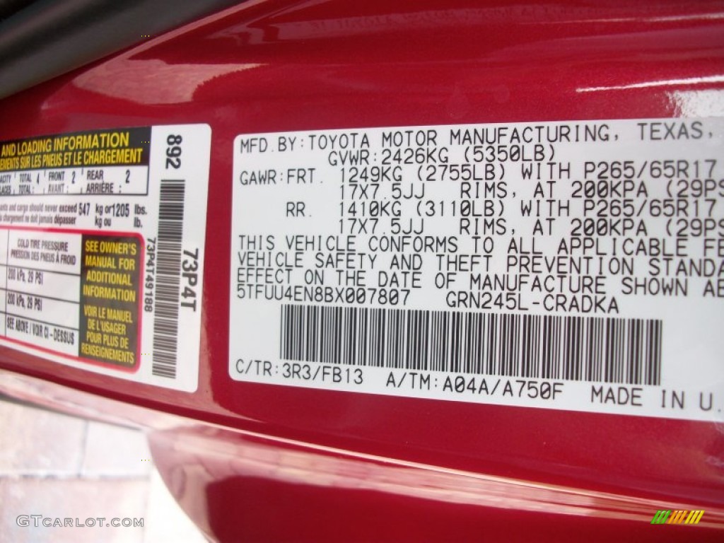 2011 Tacoma V6 TRD Sport Access Cab 4x4 - Barcelona Red Metallic / Graphite Gray photo #18