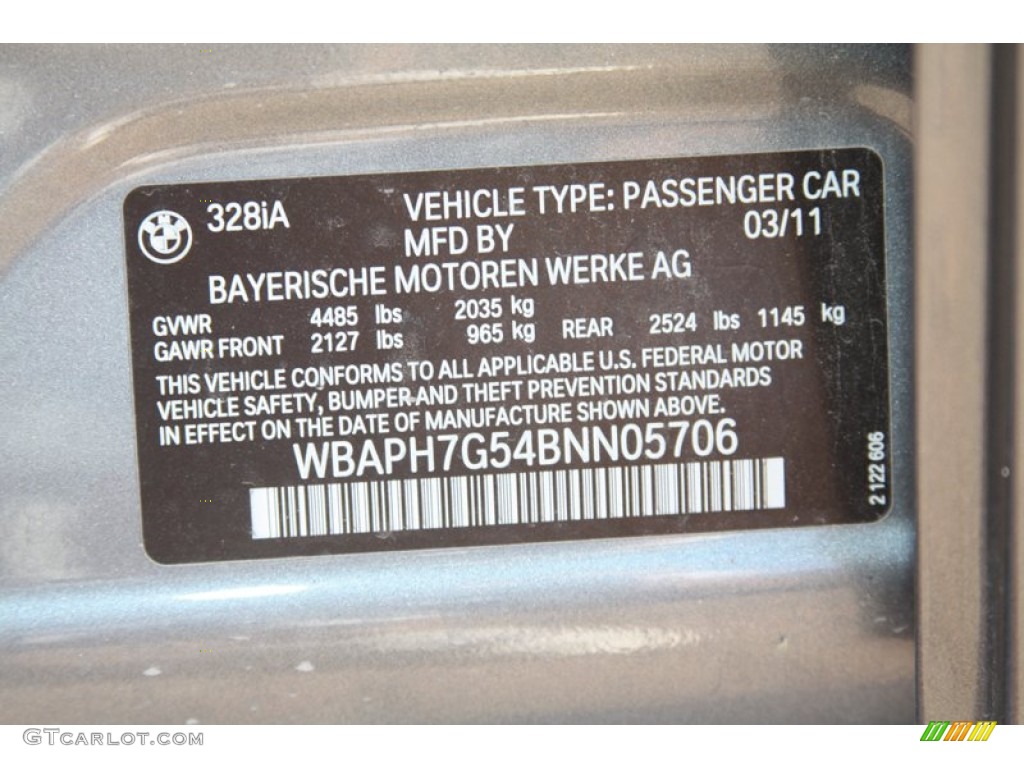 2011 3 Series 328i Sedan - Space Gray Metallic / Black Dakota Leather photo #8