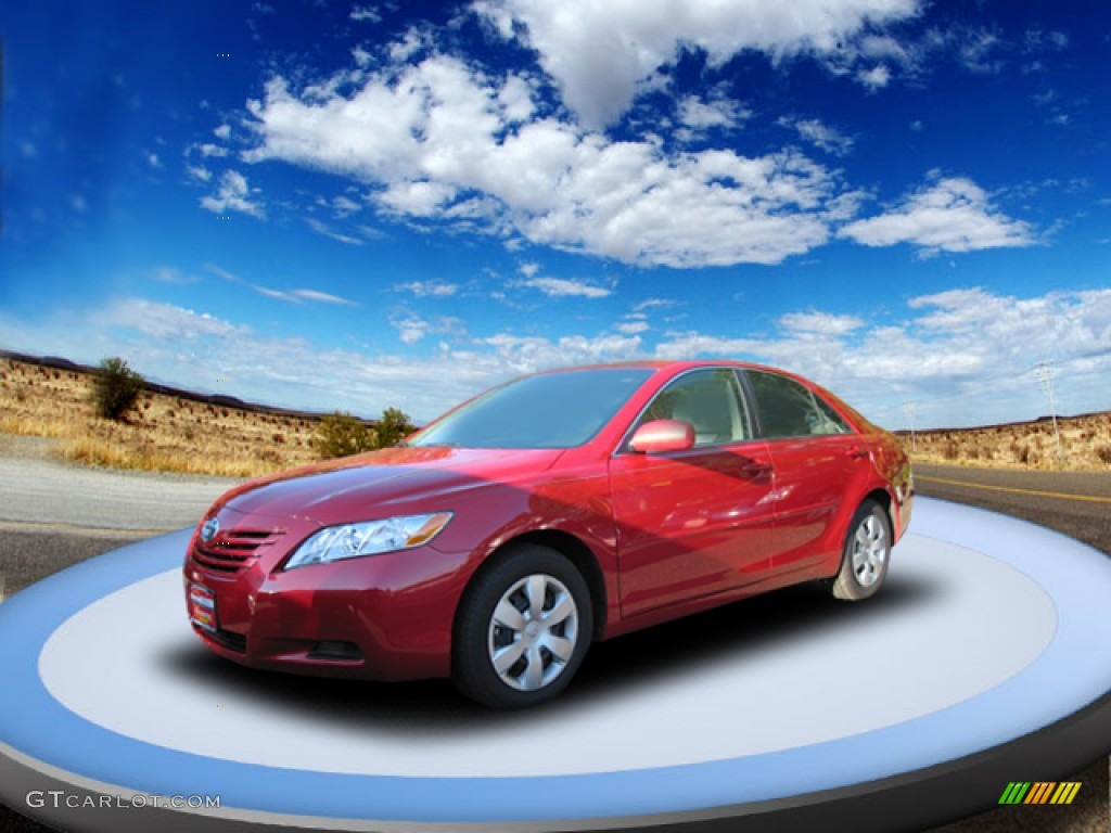 2009 Camry LE V6 - Barcelona Red Metallic / Bisque photo #1