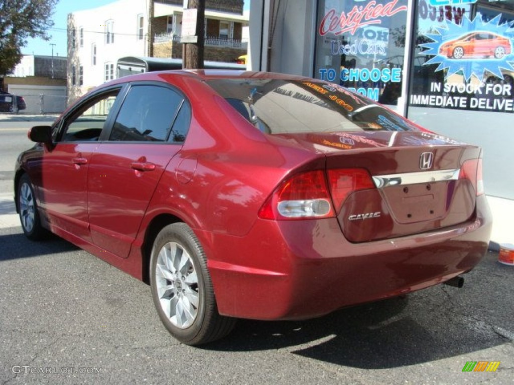 2009 Civic EX Sedan - Tango Red Pearl / Beige photo #4