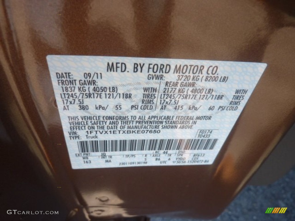 2011 F150 Color Code JQ for Golden Bronze Metallic Photo #55028433
