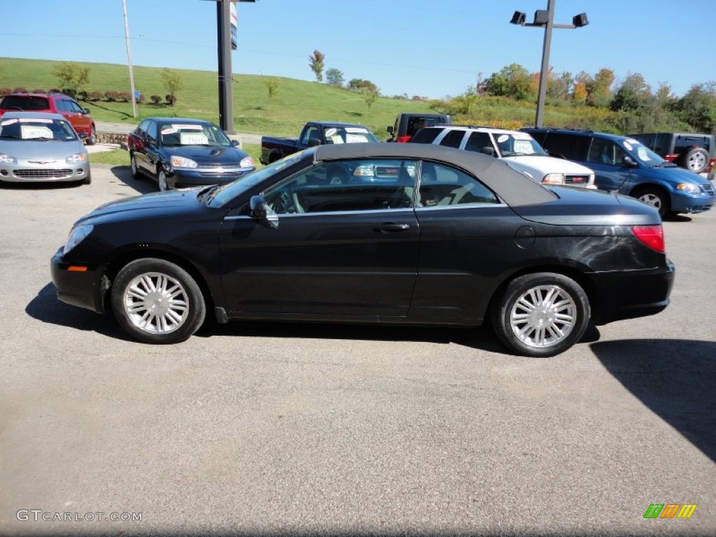 Brilliant Black Crystal Pearl 2008 Chrysler Sebring Touring Convertible Exterior Photo #55029465