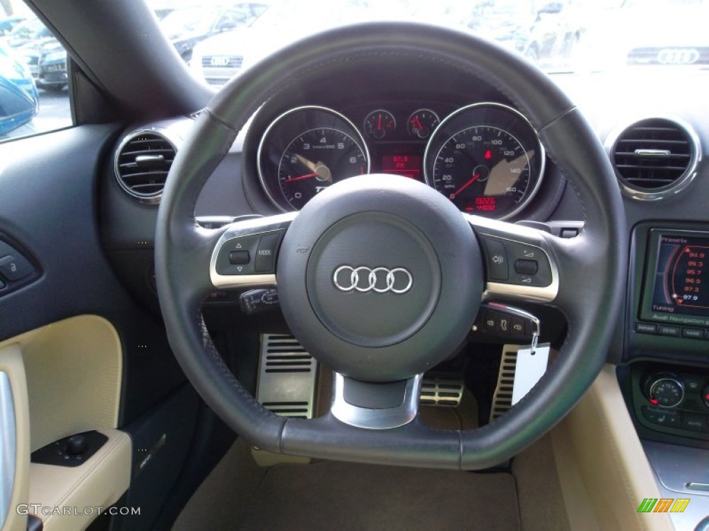 2008 Audi TT 2.0T Roadster Luxor Beige Steering Wheel Photo #55031088