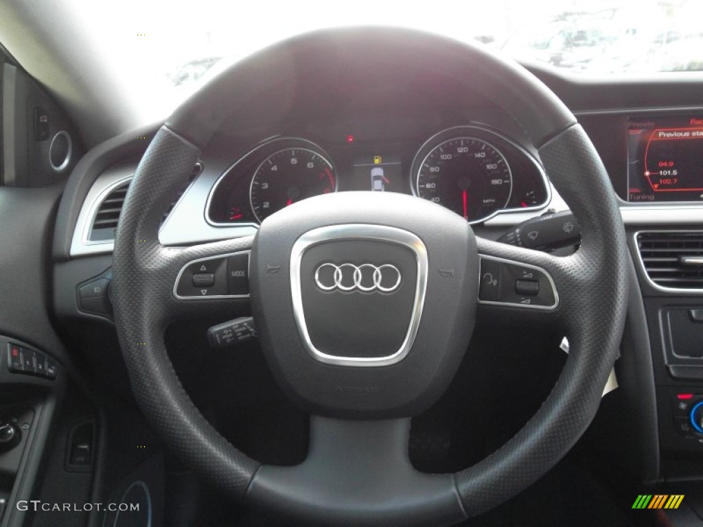 2009 Audi A5 3.2 quattro Coupe Black Steering Wheel Photo #55031406