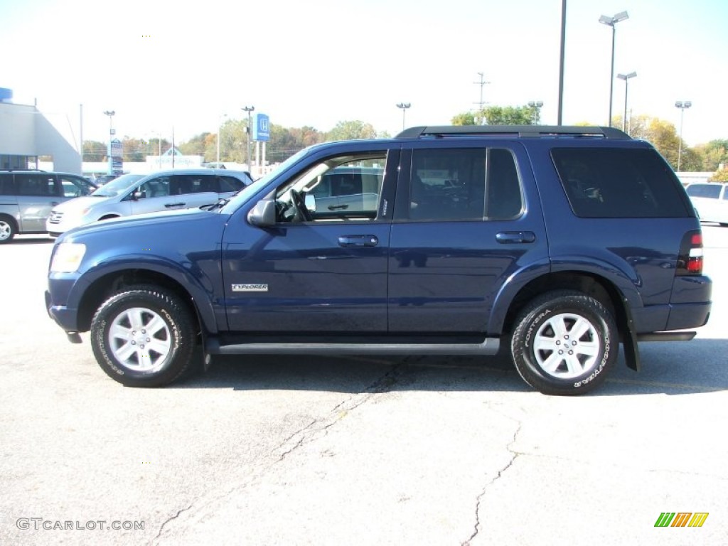 2008 Explorer XLT 4x4 - Dark Blue Pearl Metallic / Black/Stone photo #14