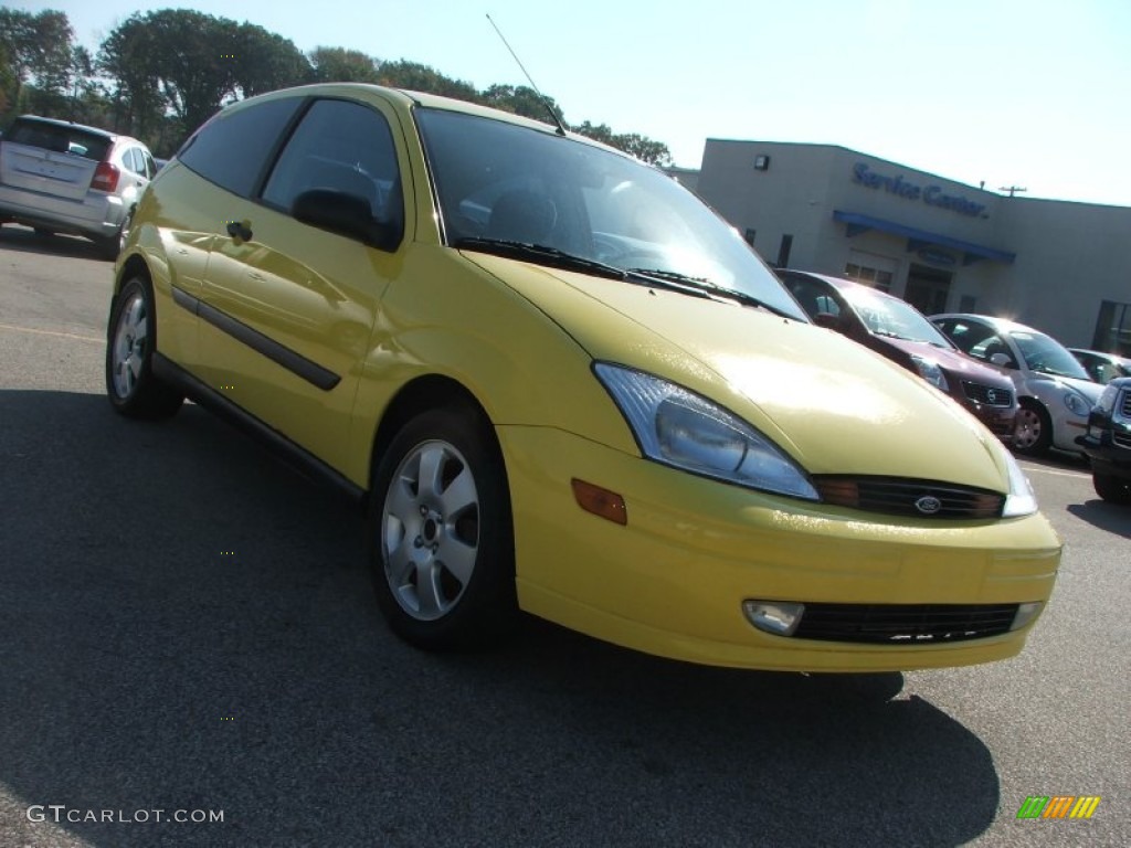 2001 Focus ZX3 Coupe - Egg Yolk Yellow / Dark Charcoal Black photo #1