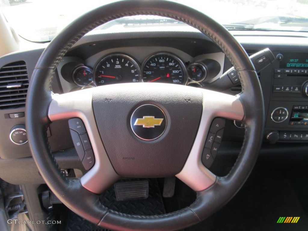 2011 Chevrolet Silverado 1500 LT Extended Cab 4x4 Ebony Steering Wheel Photo #55035775