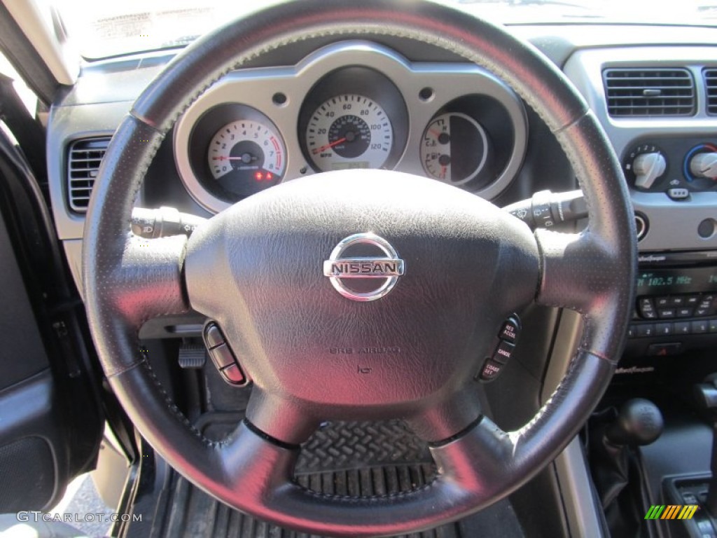 2004 Nissan Xterra SE Supercharged 4x4 Charcoal Steering Wheel Photo #55036044