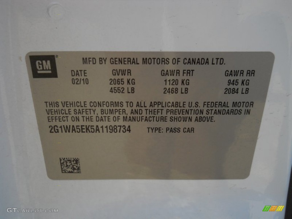 2010 Impala LS - Summit White / Gray photo #22