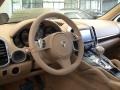 Luxor Beige 2012 Porsche Cayenne S Hybrid Steering Wheel