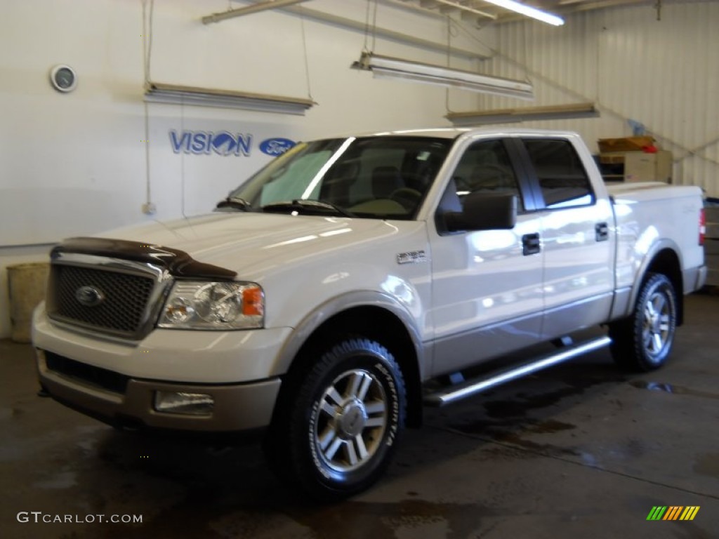 2005 F150 Lariat SuperCrew 4x4 - Oxford White / Tan photo #1