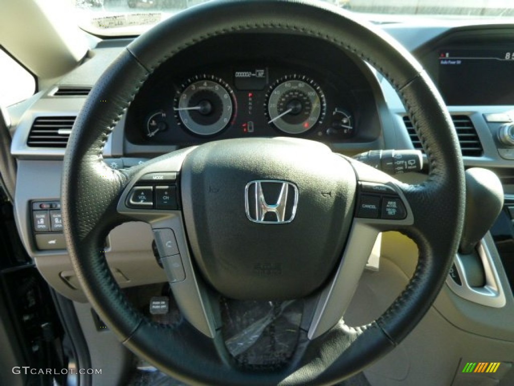 2012 Honda Odyssey EX-L Truffle Steering Wheel Photo #55047282
