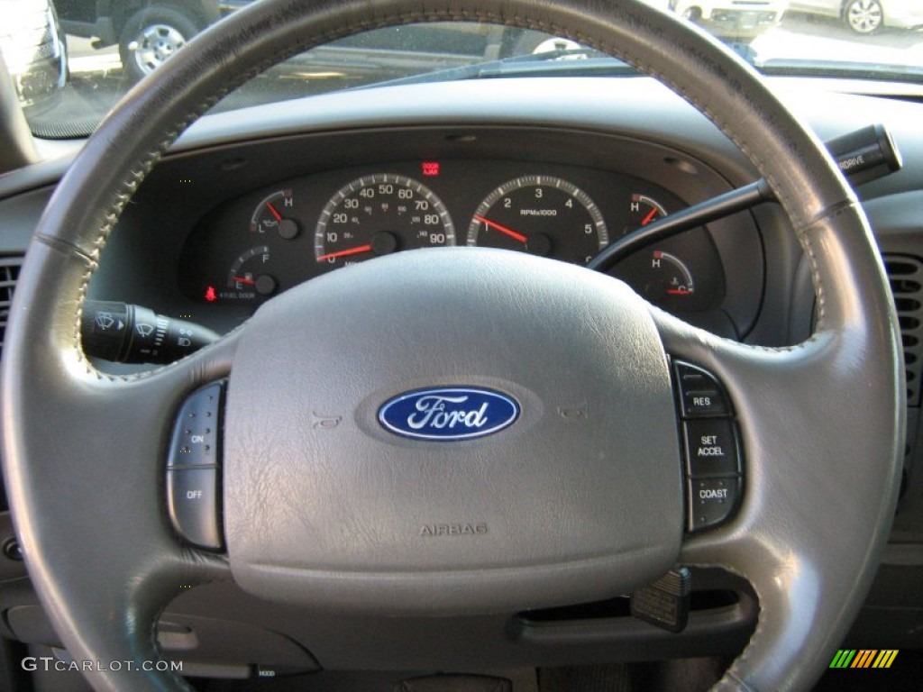 2003 Ford F150 XLT SuperCrew 4x4 Medium Graphite Grey Steering Wheel Photo #55048902