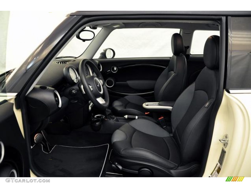 Black Leather Interior 2009 Mini Cooper S Hardtop Photo #55048968