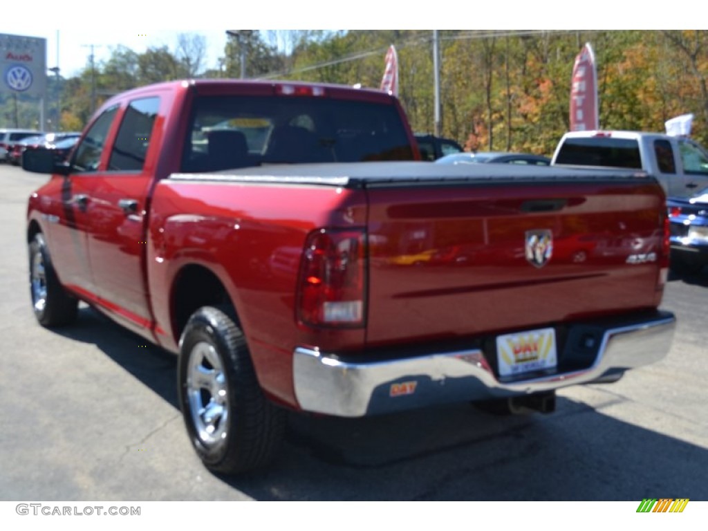 2010 Ram 1500 ST Crew Cab 4x4 - Inferno Red Crystal Pearl / Dark Slate/Medium Graystone photo #4