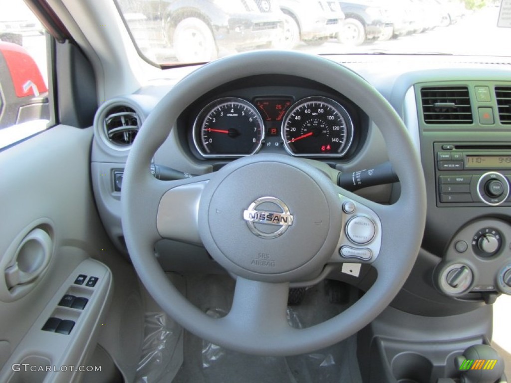 2012 Nissan Versa 1.6 SV Sedan Sandstone Steering Wheel Photo #55052173